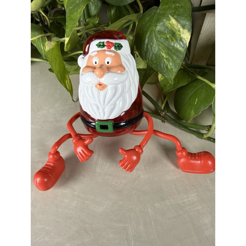 Vtg? Santa Claus Candy Holder Mantle Shelf Sitter Bendable Legs & Arms Figurine